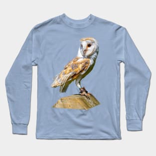 Barn owl on a gatepost Long Sleeve T-Shirt